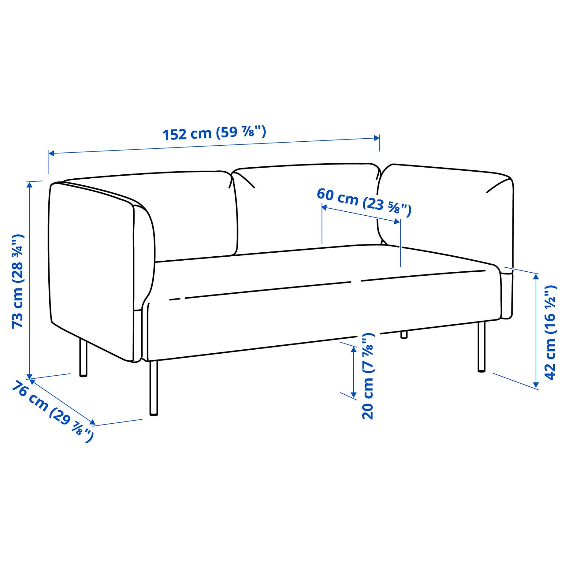 LILLEHEM, 2-местен модулен диван, 994.712.61