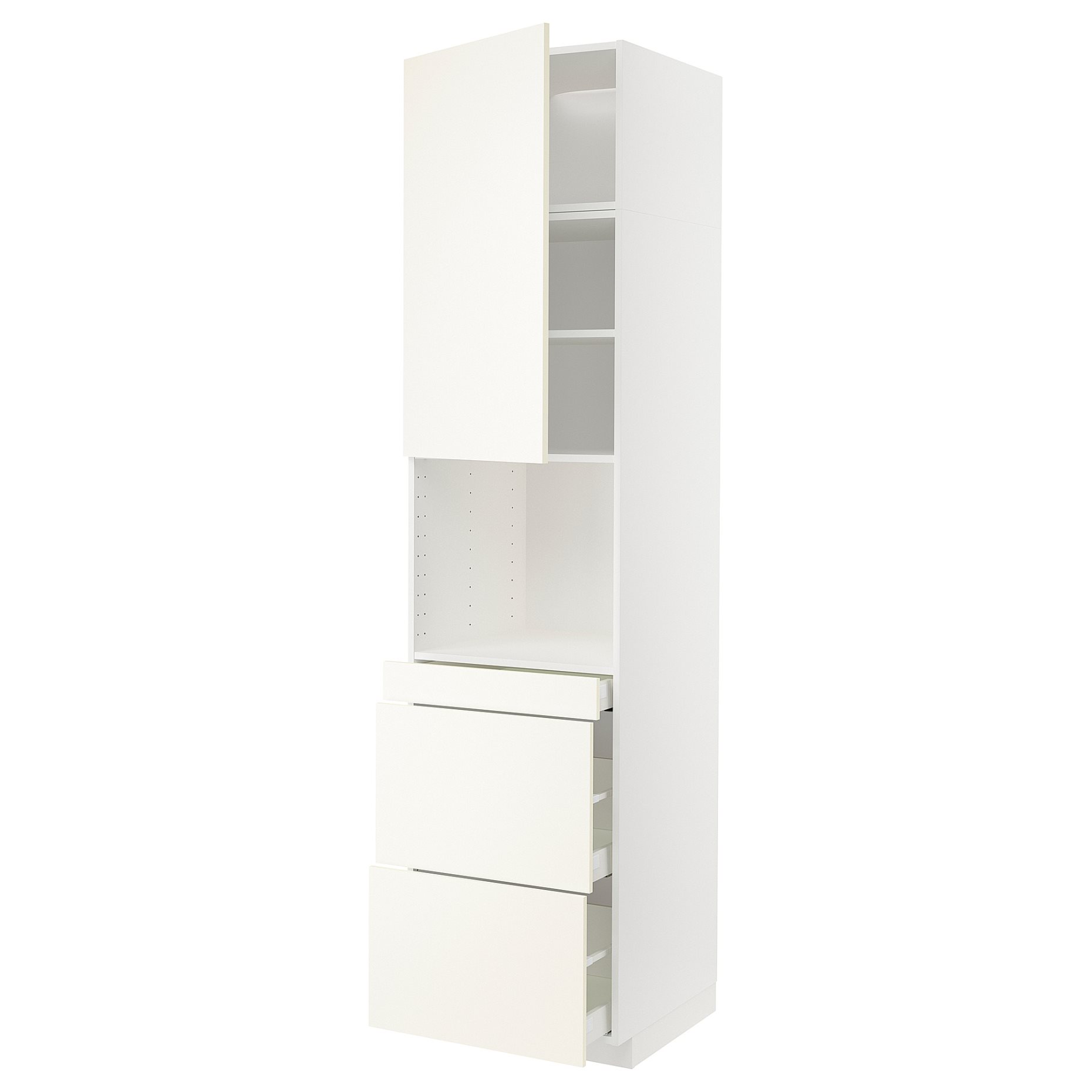 METOD/MAXIMERA, висок шкаф за комби микро, врата/3 чекм., 995.074.63