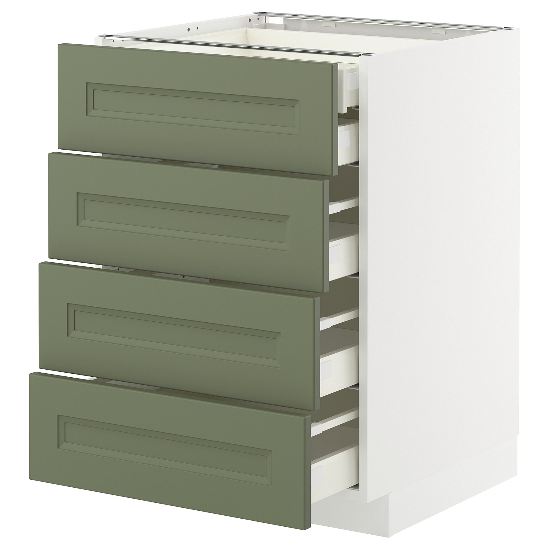 METOD/MAXIMERA, долен шкаф с 4 чела/2 ниски + 3 средни чекмеджета, 995.177.25