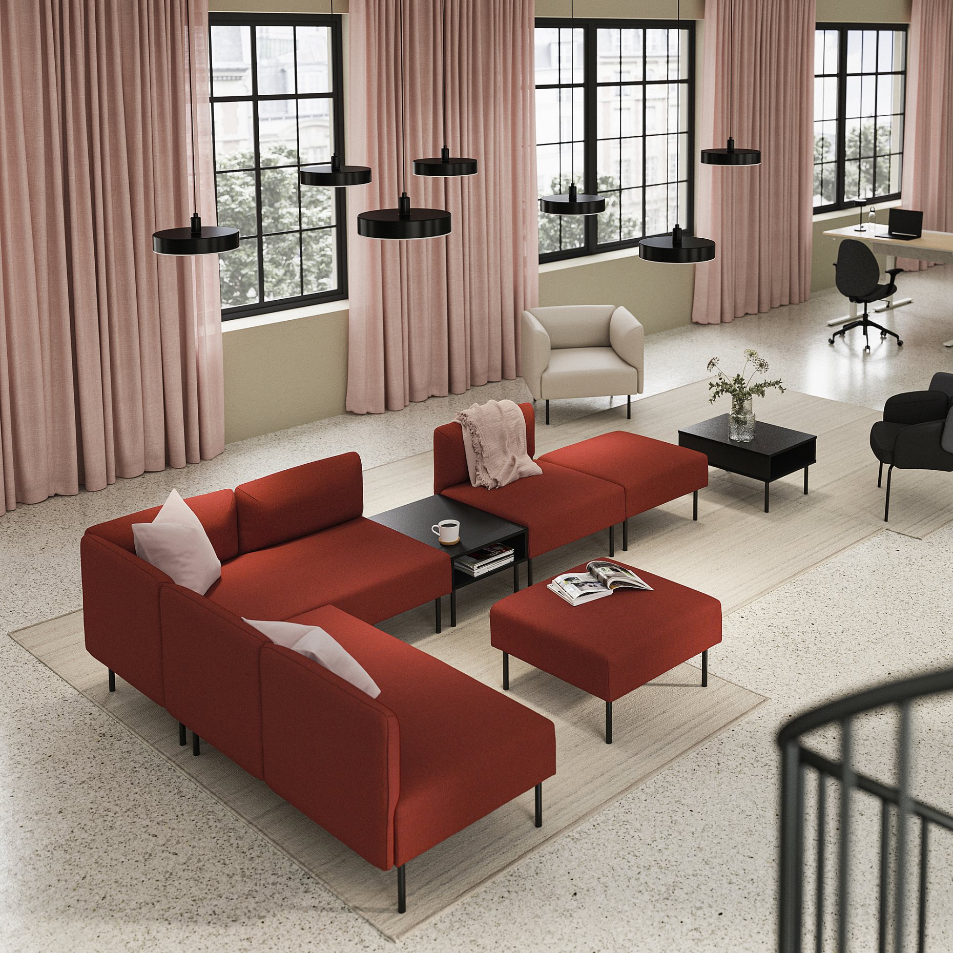 LILLEHEM, 6-местен мод диван с помощна маса, 995.534.88