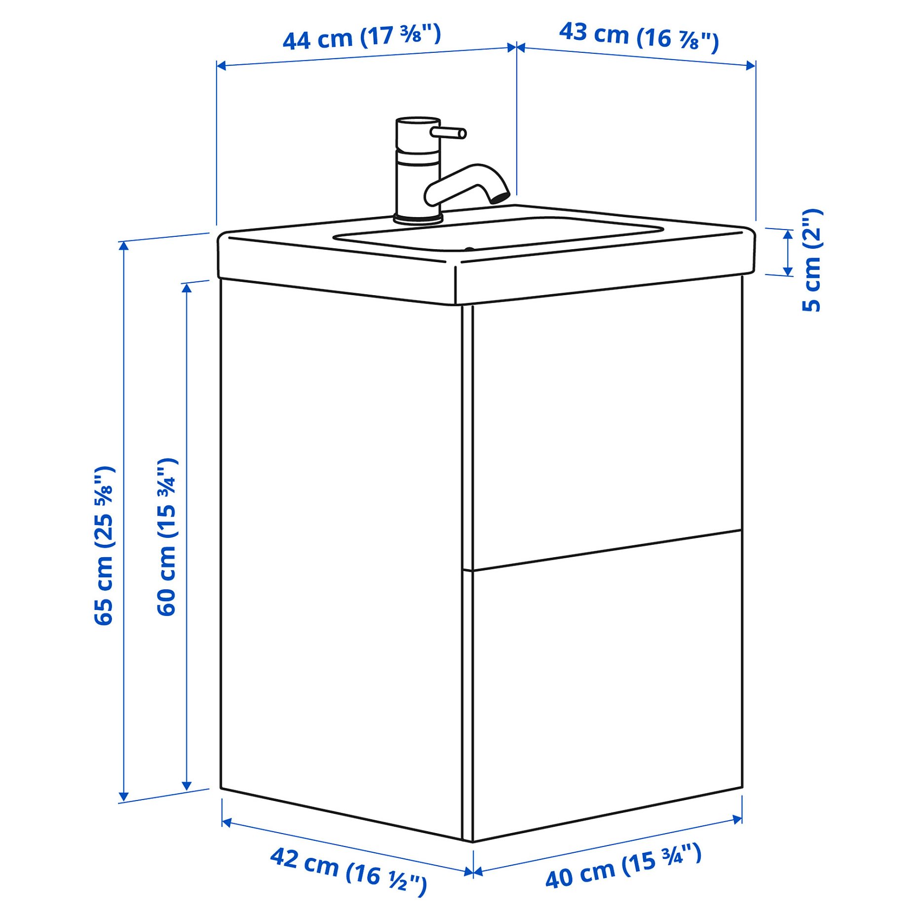 ENHET/TVALLEN, шкаф за мивка + чекмеджета/мивка/смесител, 995.577.64