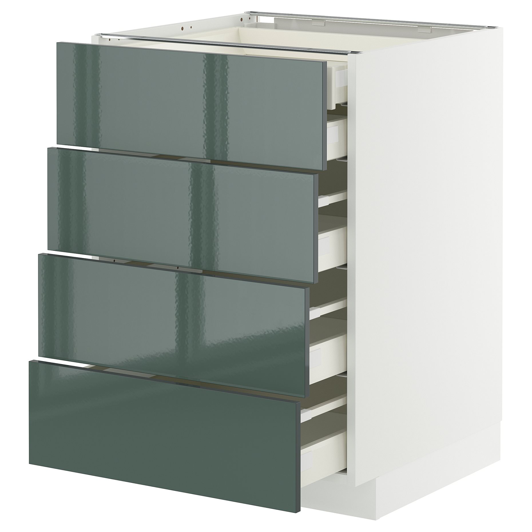 METOD/MAXIMERA, долен шкаф с 4 чела/2 ниски + 3 средни чекмеджета, 995.861.44