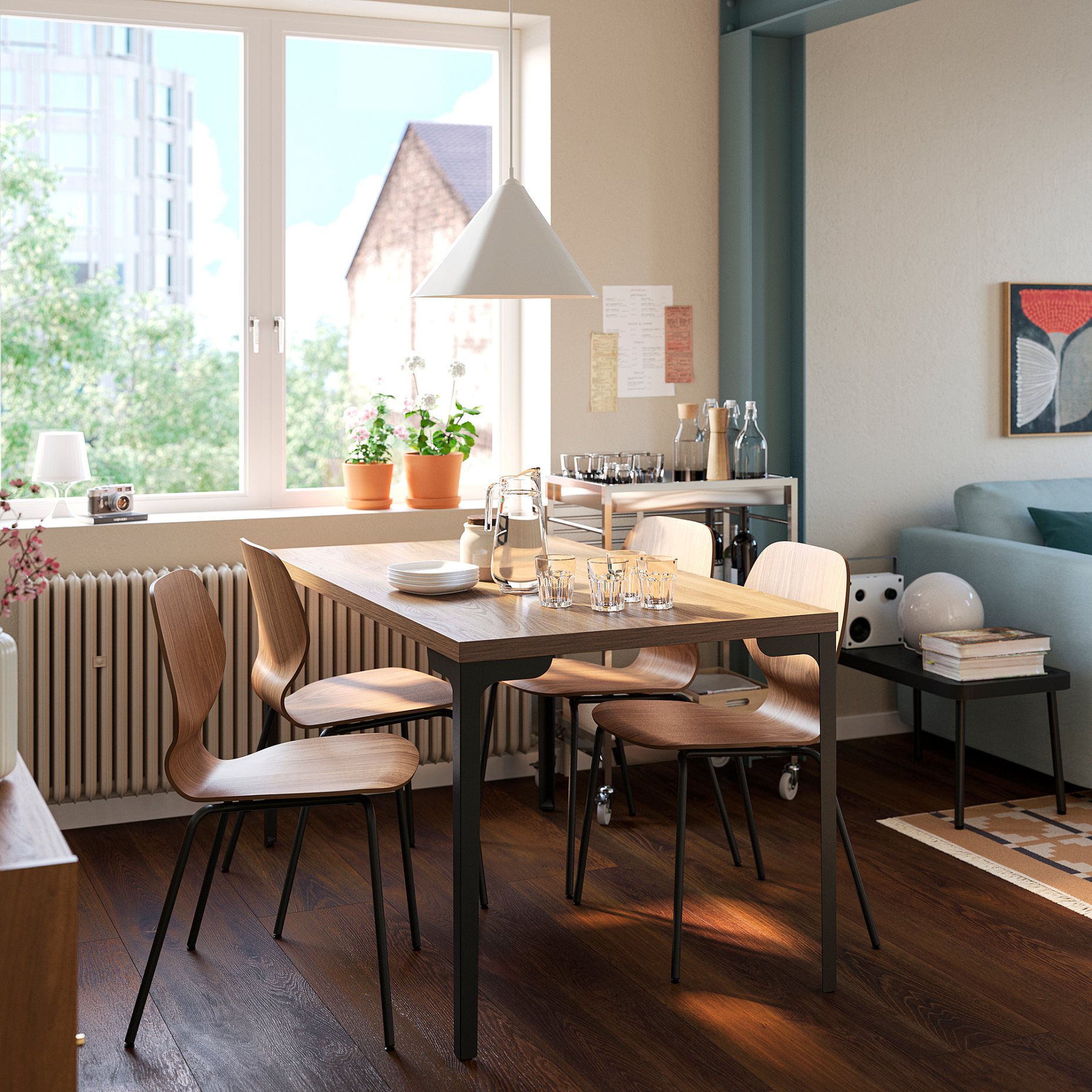 SKÅLSTA, маса и 4 стола, 996.093.67