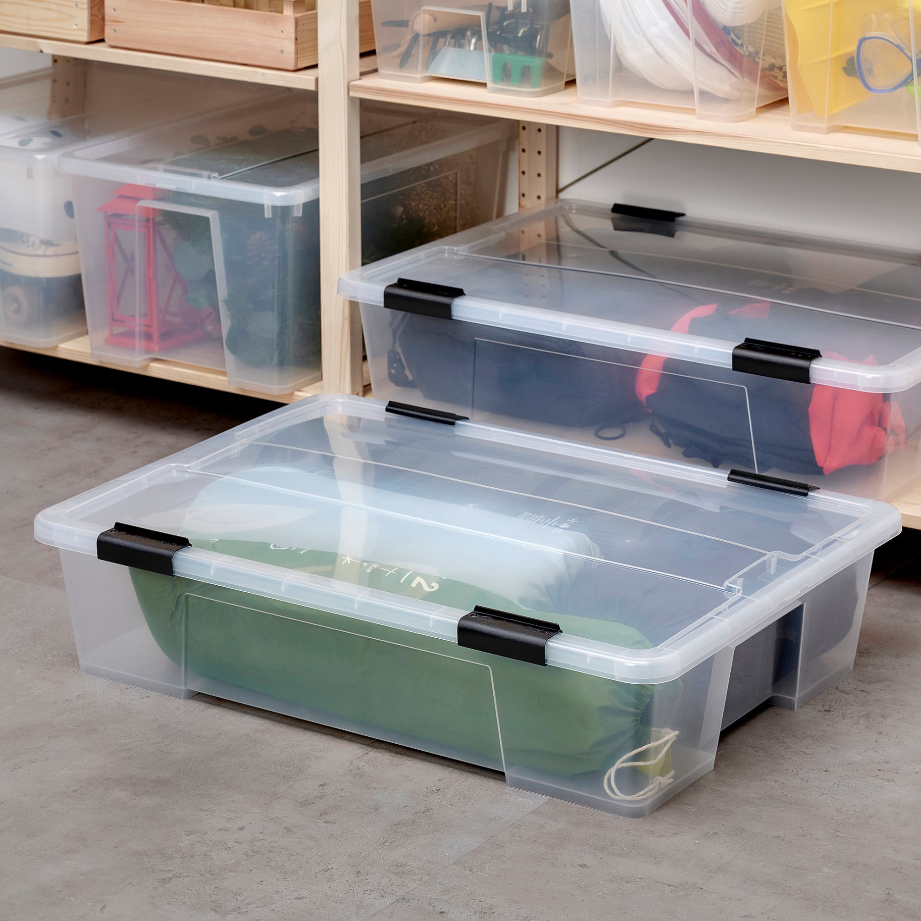 SAMLA, Кутия с капак/клипс, 79x57x19 см/55 л, 996.207.51