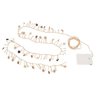 STRÅLA, LED светещ гирлянд, 80 кр., на батерии, 005.824.56