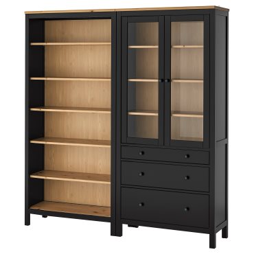 HEMNES, комб. артикул за съхр. с врати/чекмеджета, 180x197 см, 096.499.85