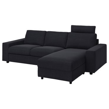 VIMLE, 3-местен диван с лежанка с подглавник с широки подлакътници, 194.017.62