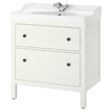 HEMNES/RUTSJON, шкаф за мивка + чекмеджета/мивка/смесител, 295.376.42