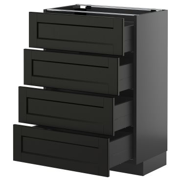 METOD/KNIVSHULT, долен шкаф с 4 чела/4 чекмеджета, 295.874.39