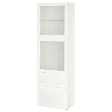 BESTÅ, комбинация със стъклени вратички, 60x42x193 см, 296.228.43