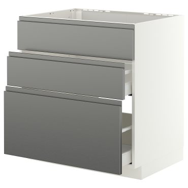 METOD/MAXIMERA, долен шкаф за мивка+3 чела/2 чекм, 80x60 см, 296.279.06