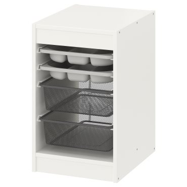 TROFAST, Комбинация за съхран. с кутии/поставки, 394.804.66