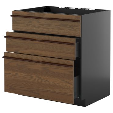 METOD/KNIVSHULT, долен шкаф за мивка + 3 чела/2 чекмеджета, 395.876.84