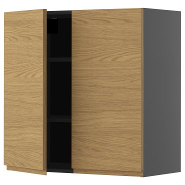 METOD, стенен шкаф с рафтове/2 вратички, 395.891.93