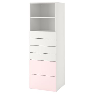 SMASTAD/PLATSA, библиотека с 6 чекмеджета, 60x55x180 см, 493.880.71