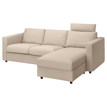 VIMLE, 3-местен диван с лежанка с подглавник, 493.991.21