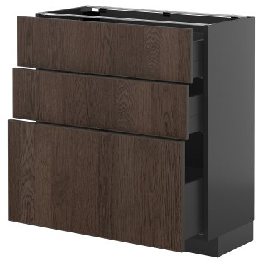 METOD/KNIVSHULT, долен шкаф с 3 чекмеджета, 495.891.02
