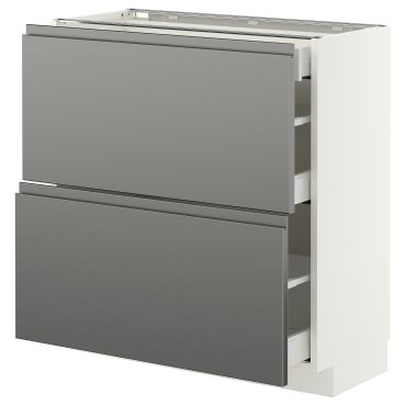 METOD/MAXIMERA, долен шкаф с 2 чела/3 чекмеджета, 80x37 см, 496.279.48