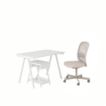 TROTTEN/FLINTAN, комбинация - бюро с шкафове и въртящ се стол, 594.249.45