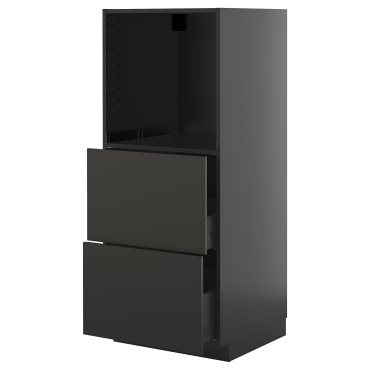 METOD/KNIVSHULT, висок шкаф за фурна с 2 чекмеджета, 595.898.42