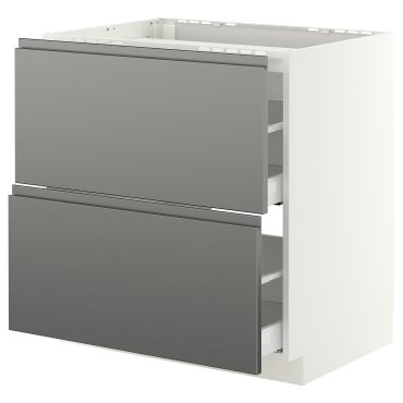 METOD/MAXIMERA, долен шкаф за вграден котлон/2 чела/2 чекм., 80x60 см, 596.279.00