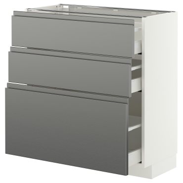 METOD/MAXIMERA, долен шкаф с 3 чекмеджета, 80x37 см, 596.279.57