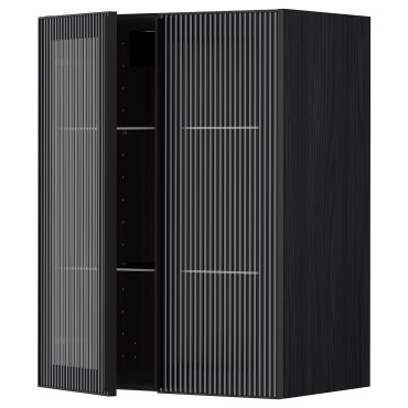 METOD, стенен шкаф с рафтове/2 стъкл. врати, 694.907.32