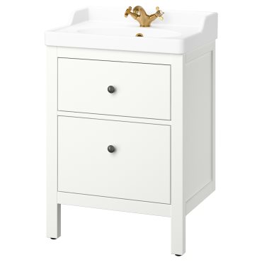 HEMNES/RUTSJON, шкаф за мивка + чекмеджета/мивка/смесител, 695.599.91