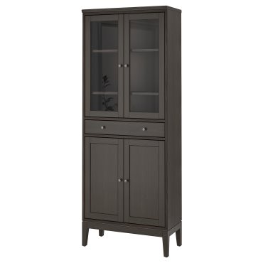 IDANÄS, висок шкаф със сткл. врати и 1 чекмедже, 704.878.37
