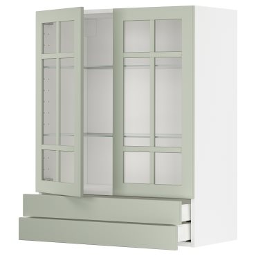METOD/MAXIMERA, стенен шкаф с 2 стъкл. врати/2 чекмеджета, 794.862.06