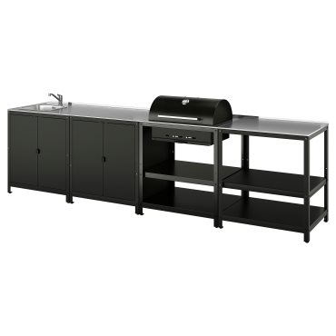 GRILLSKÄR, външна кухненска мивка + барбекю, дървени въглища, 794.968.80