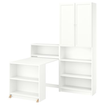 BILLY/OXBERG, Конфигурация библиотека + сгъв. маса, 795.906.51