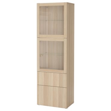 BESTÅ, комбинация със стъклени вратички, 60x42x193 см, 796.228.50