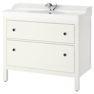 HEMNES/RUTSJON, шкаф за мивка + чекмеджета/мивка/смесител, 895.468.27