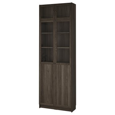 BILLY/OXBERG, библиотека със стъклени врати, 895.819.10