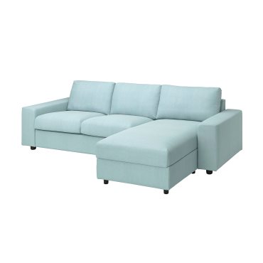 VIMLE, 3-местен диван с лежанка с широки подлакътници, 294.014.55