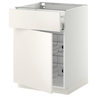 METOD/MAXIMERA, долен шкаф с телена кошницаица/чекм/врата, 394.552.40