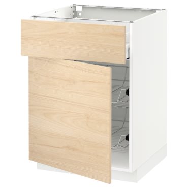 METOD/MAXIMERA, долен шкаф с телена кошницаица/чекм/врата, 394.566.83