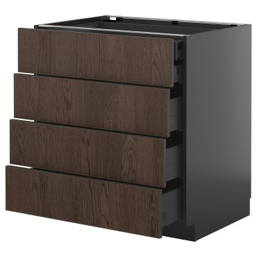 METOD/KNIVSHULT, долен шкаф с 4 чела/2 ниски + 3 средни чекмеджета, 395.871.94