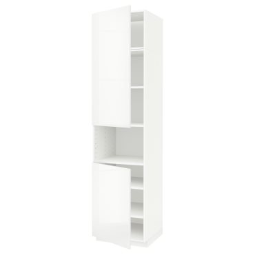 METOD, висок шкаф за микровълнова с 2 врати/рафт, 494.558.95