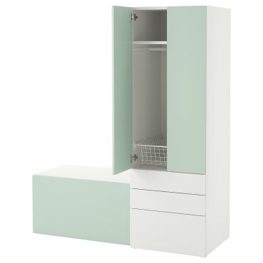 SMASTAD/PLATSA, комб. артикули за съхранение, с пейка, 495.441.80