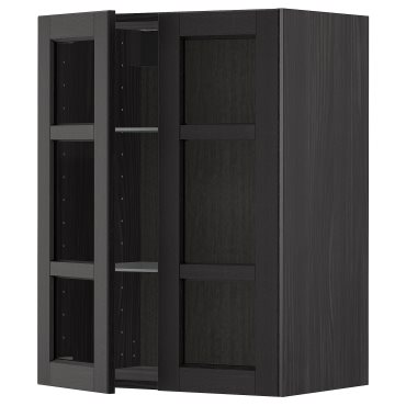 METOD, стенен шкаф с рафтове/2 стъкл врати, 694.644.79