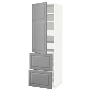 METOD/MAXIMERA, висок шкаф + рафтове/4 чекм./вр./2 чела, 793.394.99