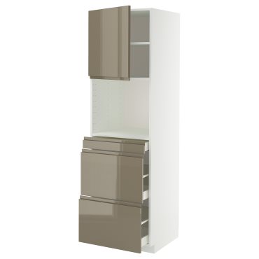 METOD/MAXIMERA, висок шкаф за комби микро, врата/3 чекм., 795.770.46