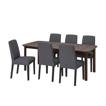 STRANDTORP/BERGMUND, маса и 6 стола, 894.410.57