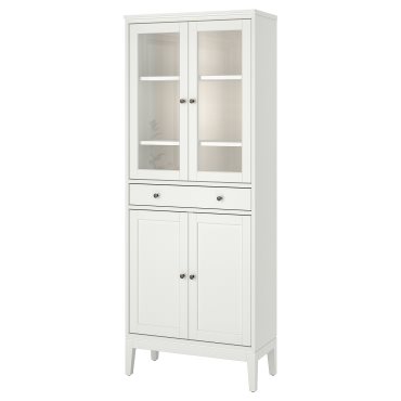 IDANÄS, висок шкаф със сткл. врати и 1 чекм, 81x39x211 см, 104.878.40