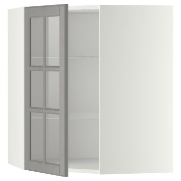 METOD, ъглов стенен шкаф + рафтове/стъкл. вр., 293.949.64