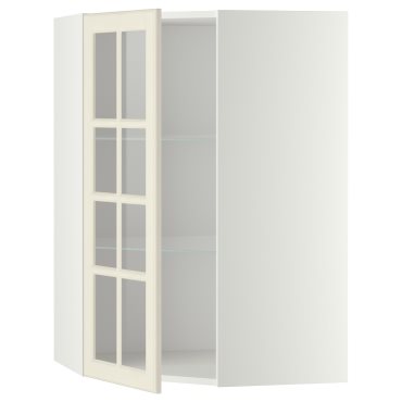 METOD, ъглов стенен шкаф + рафтове/стъкл. вр., 393.949.87
