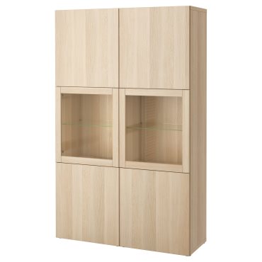 BESTÅ, комбиниран артикул за съхранение със стъклени вратички, 490.898.16