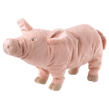 KNORRIG, плюшена играчка, прасе/розово, 602.604.48